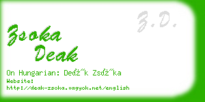 zsoka deak business card